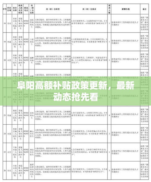 阜阳高额补贴政策更新，最新动态抢先看