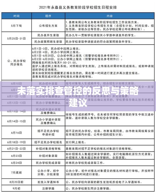 未落实排查管控的反思与策略建议
